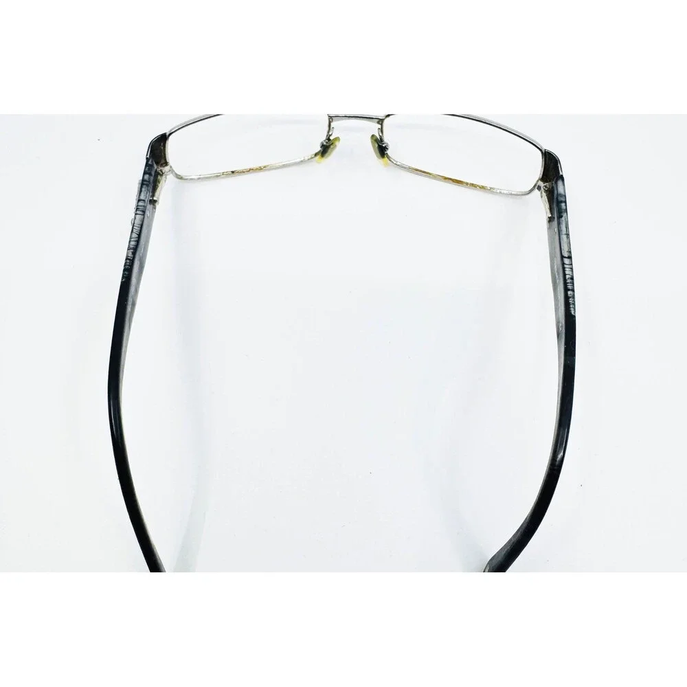 Versace Eyeglasses Womens Silver Black Greca Rhinestone 1122-B 51-17-135